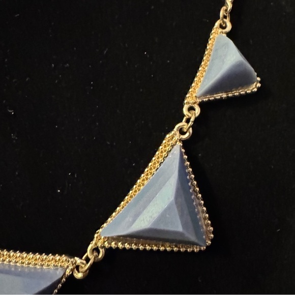 ✨2 for $30✨ Signed DaVinci Vintage Geometric Lavender Gold Tone Bib Necklace - Picture 7 of 14